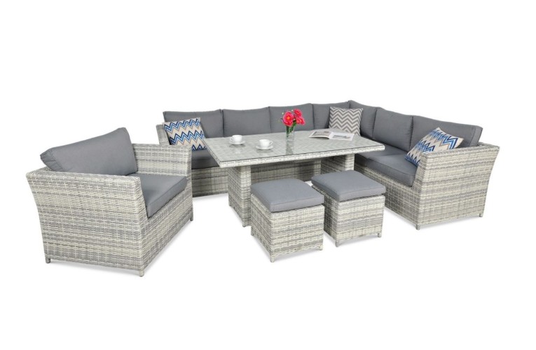 Обеденный комплект Moniz Dining Plus White grey