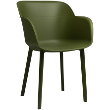 Стул с подлокотниками Shell Khaki Green