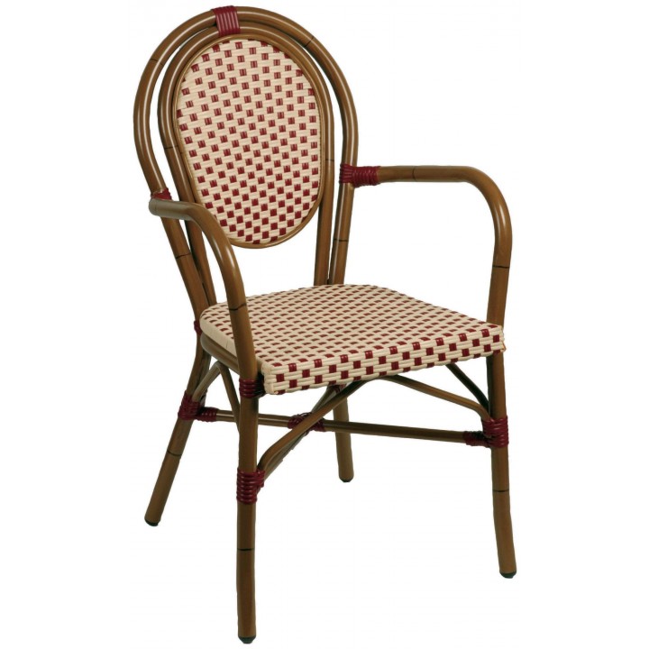Стул с подлокотниками Lucca A Dark Beige Bordeaux 
