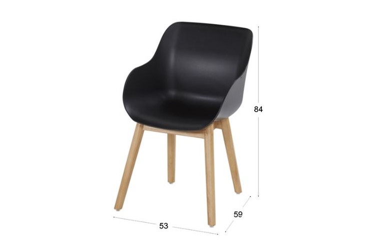 Обеденный стул Sophie Organic Teak Black