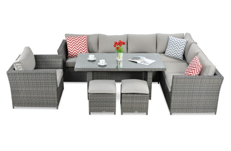 Обеденный комплект Moniz Dining Plus Dark grey