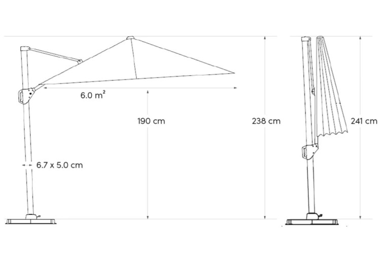 Зонт Voyager T1 Anthracite 3х2 m