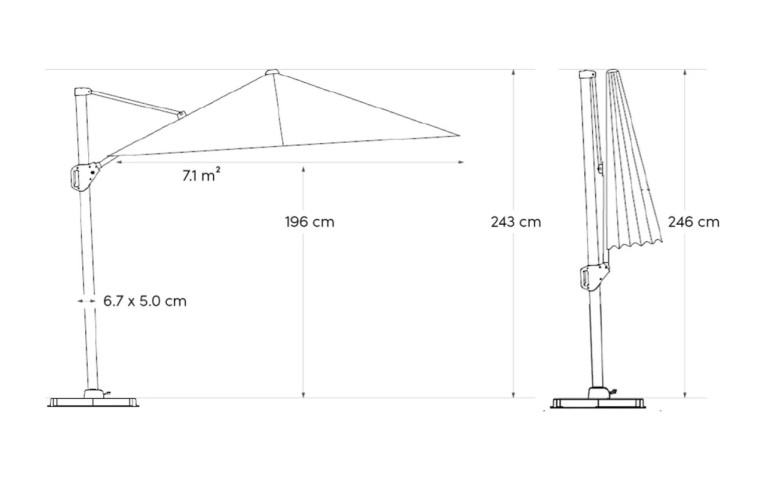 Зонт  Voyager T1 Light Grey - Ø3,0 м