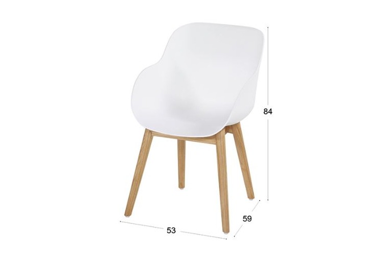 Обеденный стул Sophie Organic Teak White