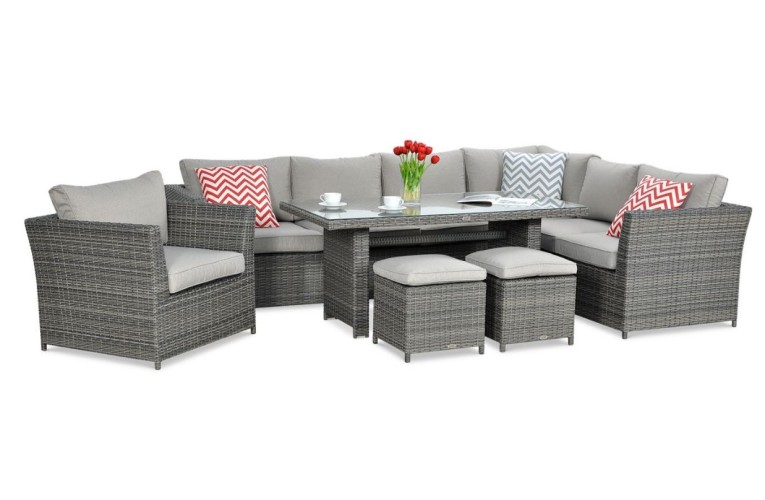 Обідній комплект Moniz Dining Plus Dark grey