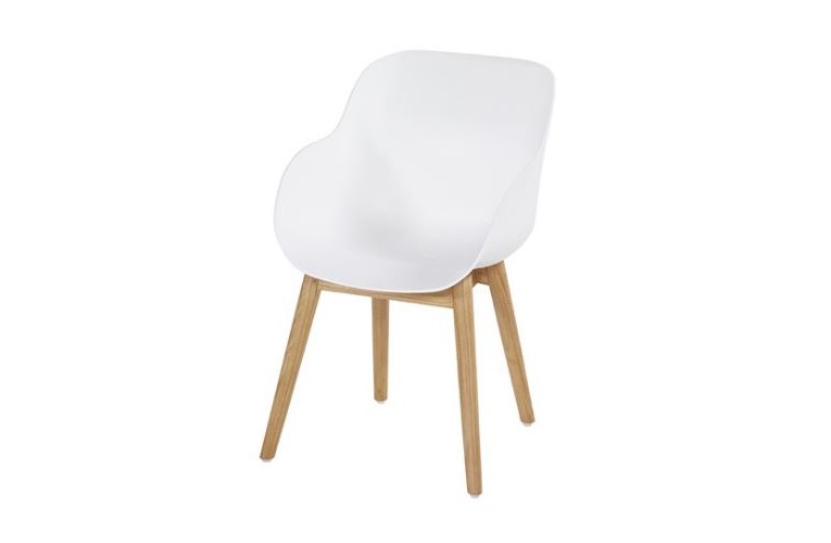 Обеденный стул Sophie Organic Teak White