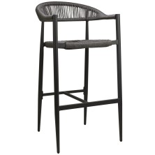 Барний стілець з підлокітниками Jonah Charcoal/Grey