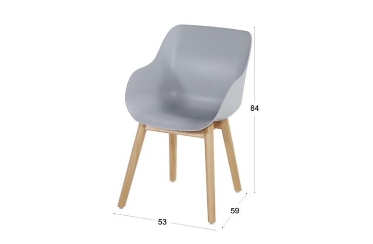 Обеденный стул Sophie Organic Teak Grey