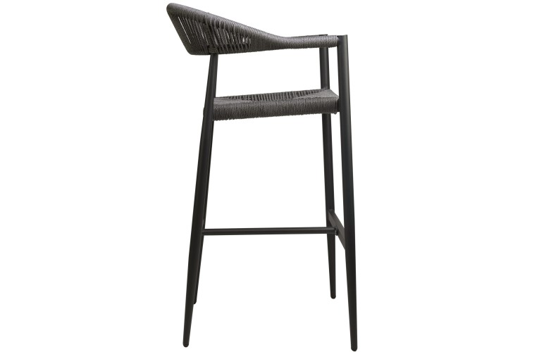 Барний стілець з підлокітниками Jonah Charcoal/Grey