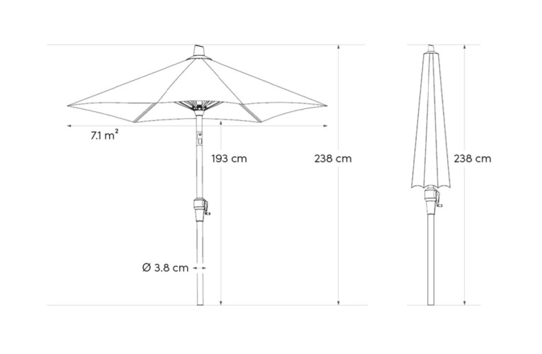 Парасоля Riva Light grey Ø 300 см 
