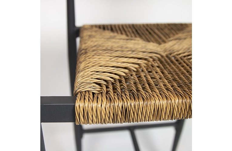 Барний стілець з підлокітниками Jonah Charcoal/Natural