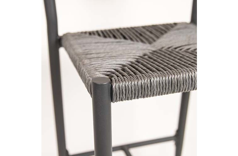 Барний стілець з підлокітниками Jonah Charcoal/Grey