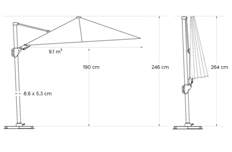 Парасоля Challenger T2 premium Teak 3,5x2,6 м