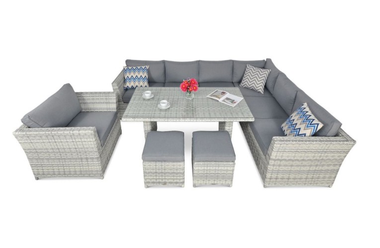 Обідній комплект Moniz Dining Plus White grey