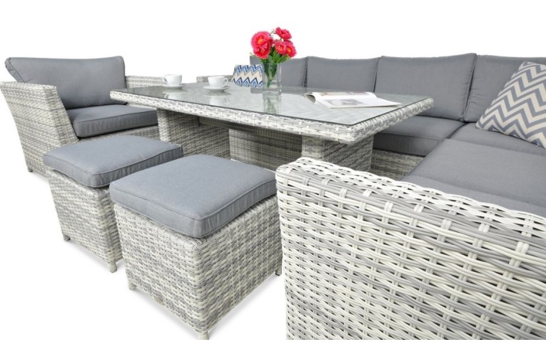 Обідній комплект Moniz Dining Plus White grey