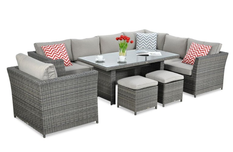 Обідній комплект Moniz Dining Plus Dark grey