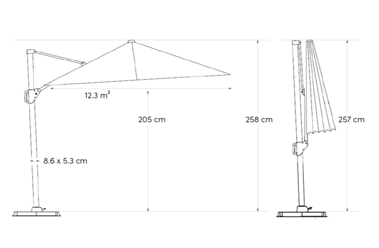 Парасоля Challenger T1 Telescope Premium Faded Black - 3,5x3,5m