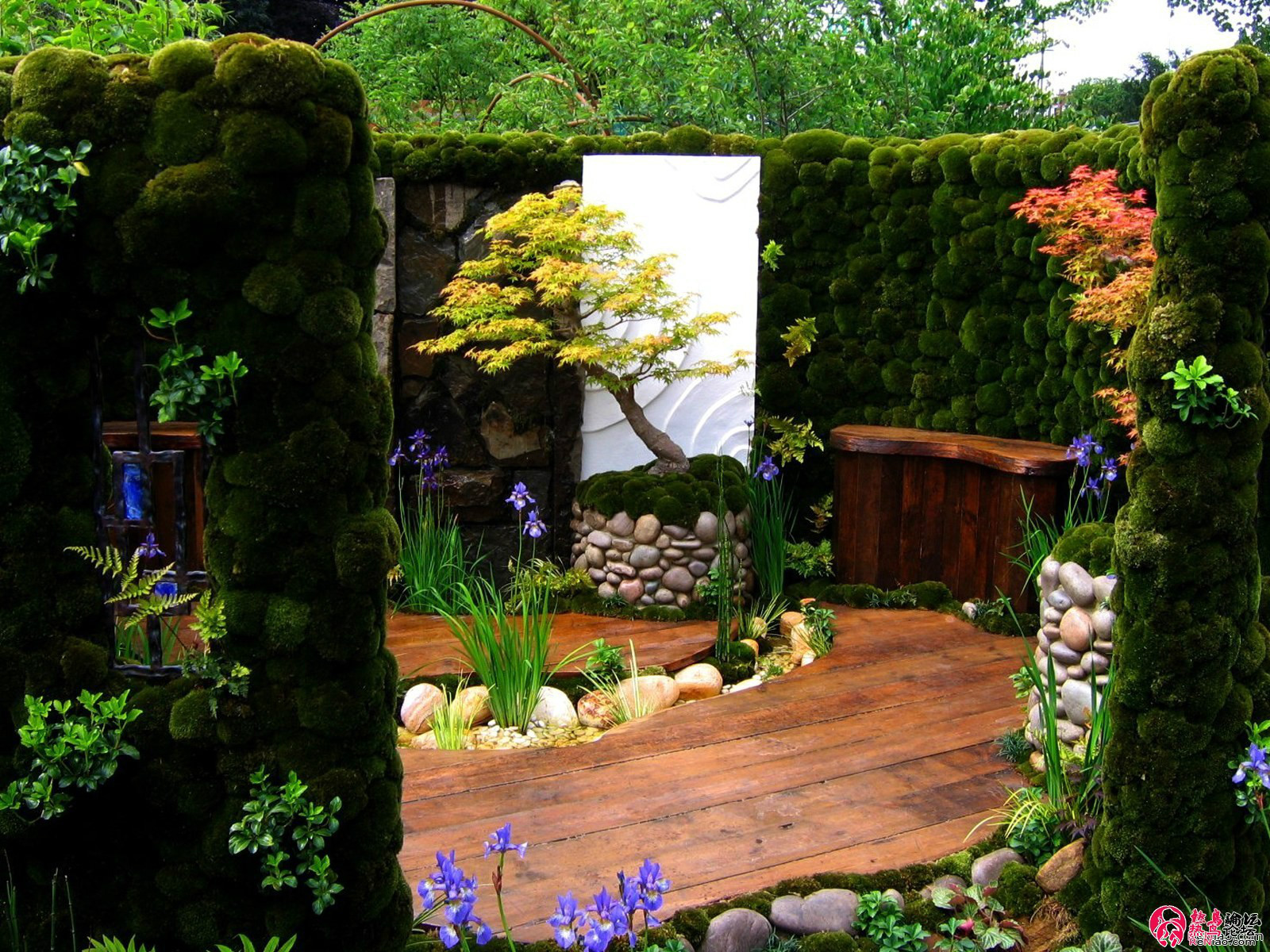 Ландшафтный дизайн внутреннего дворика в японском стиле